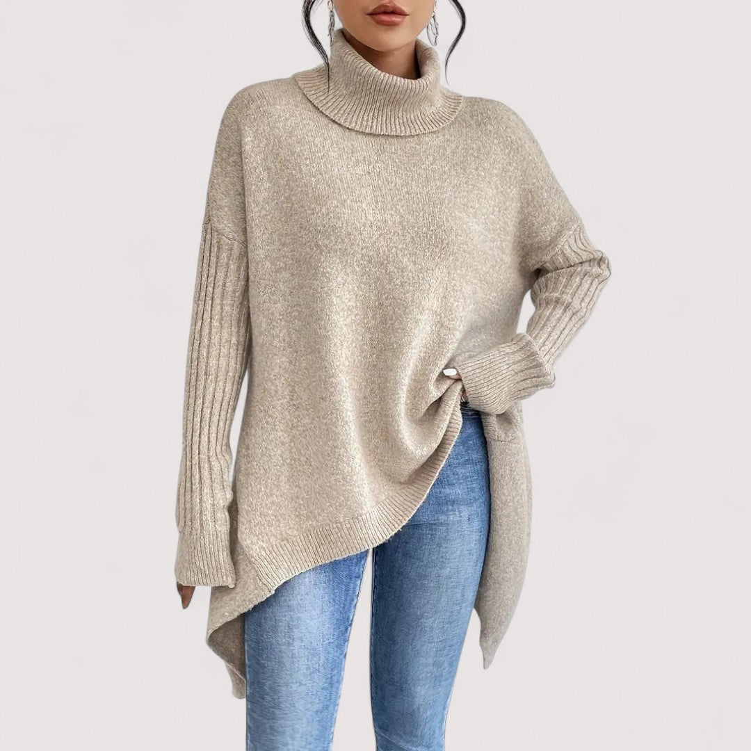Patricia – Maglione a Collo Alto Lungo ed Elegante