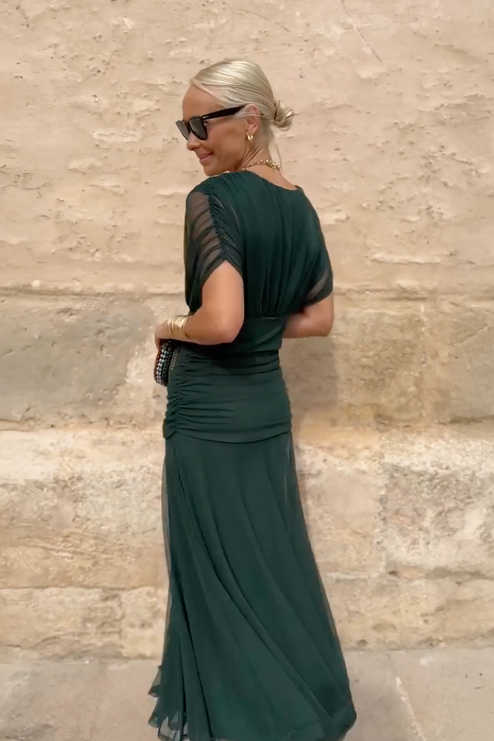 Louise | Elegante abito lungo da festa con scollo a V