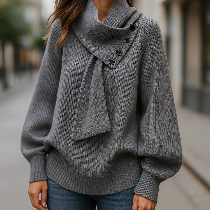 Elisa | Maglione Elegante con Collo Sciarpa