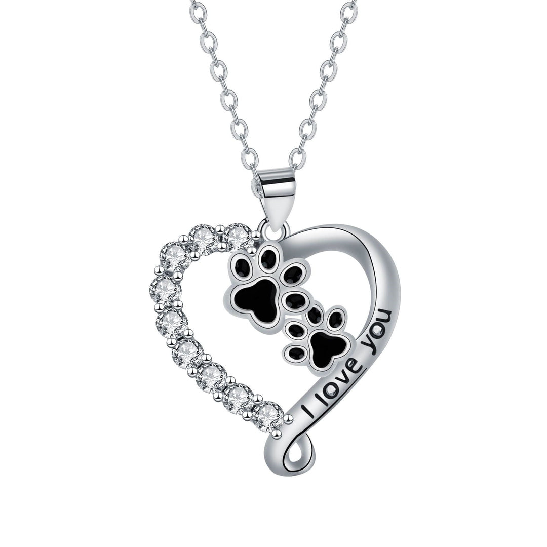 Collana con ciondolo a forma di cuore e zampa