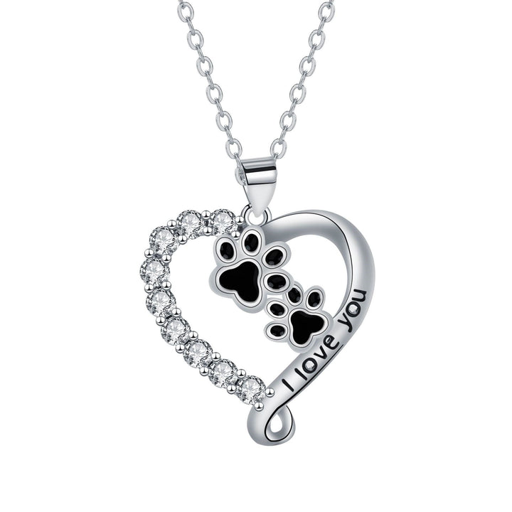 Collana con ciondolo a forma di cuore e zampa