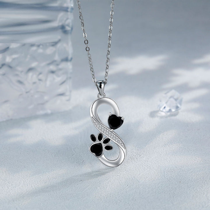 Collana con simbolo infinito Cuori Impronta di zampa