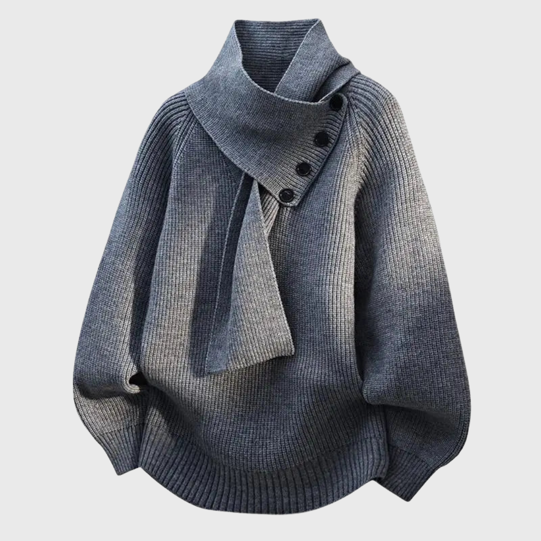 Elisa | Maglione Elegante con Collo Sciarpa