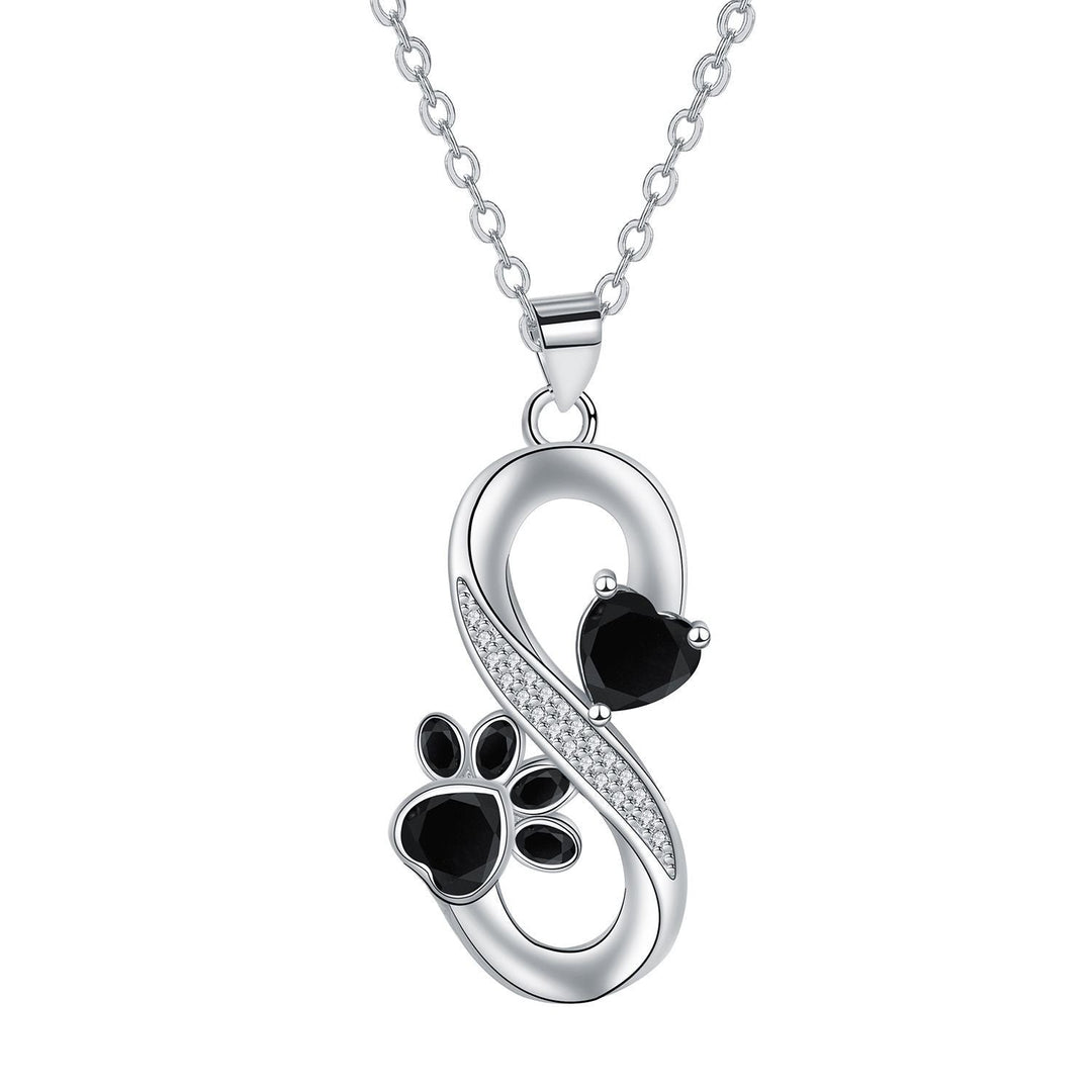 Collana con simbolo infinito Cuori Impronta di zampa