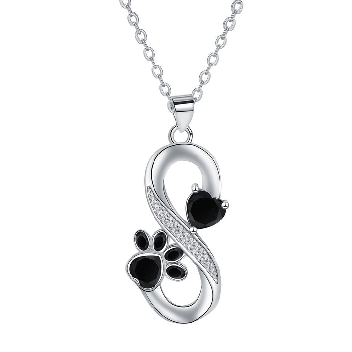 Collana con simbolo infinito Cuori Impronta di zampa