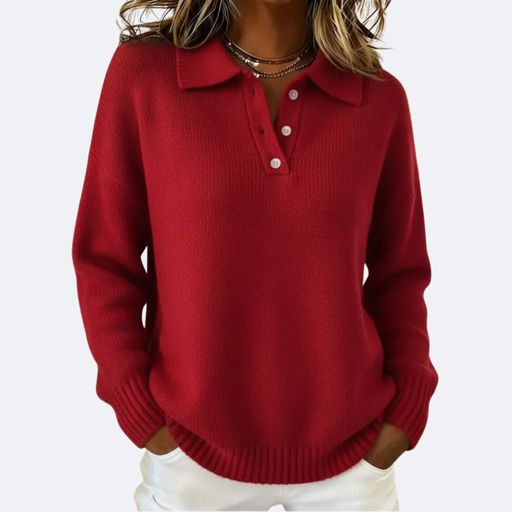 OLIVIA - Maglia Morbida con Colletto a Polo