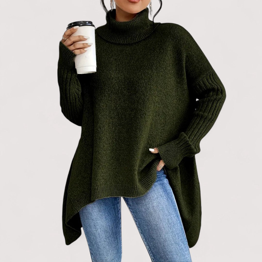 Patricia – Maglione a Collo Alto Lungo ed Elegante