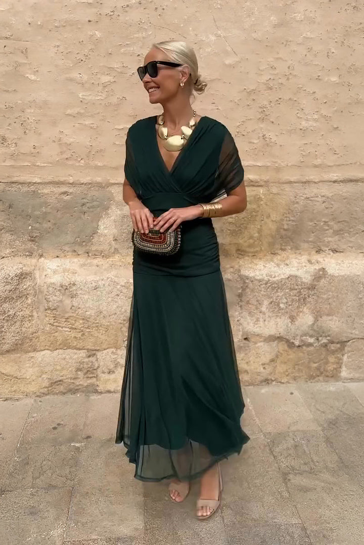 Louise | Elegante abito lungo da festa con scollo a V