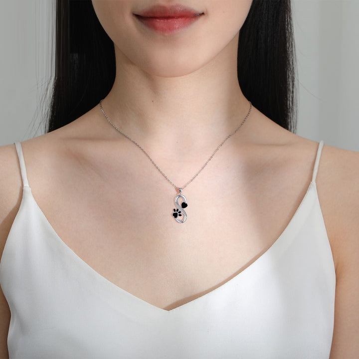 Collana con simbolo infinito Cuori Impronta di zampa
