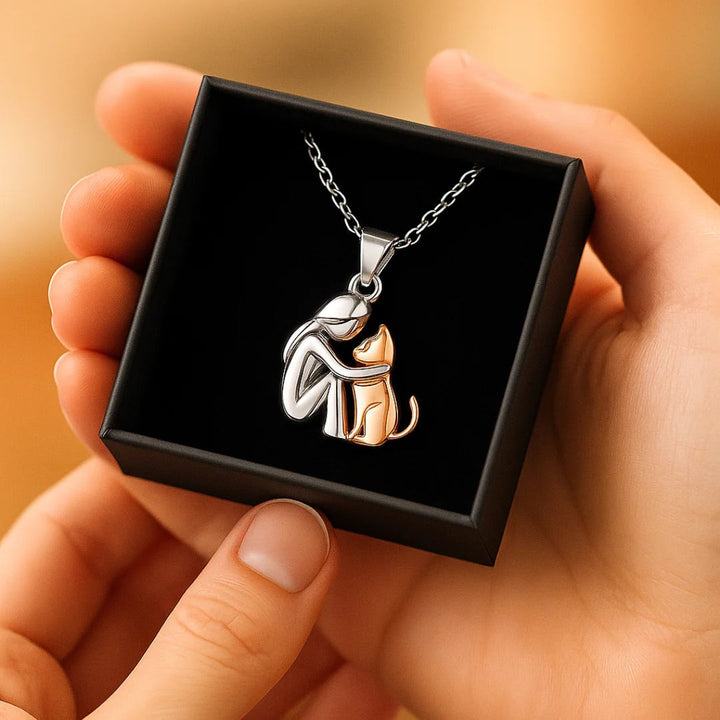 Collana con pendente Gatto Abbraccio