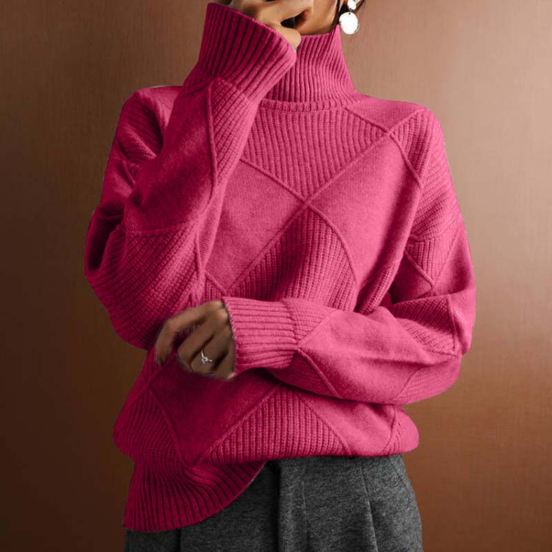 Viola | Maglia a Collo Alto Lavorata