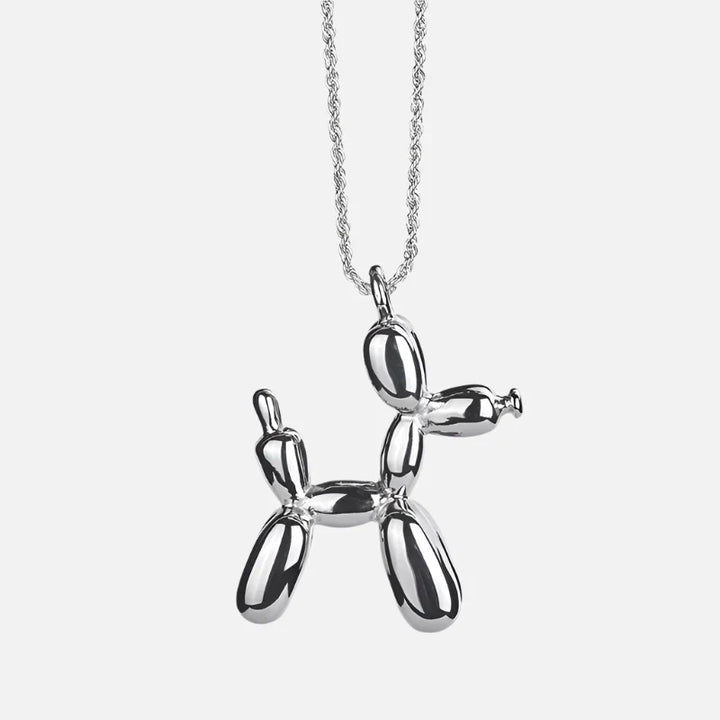Collana con pendente a forma di cane palloncino color oro