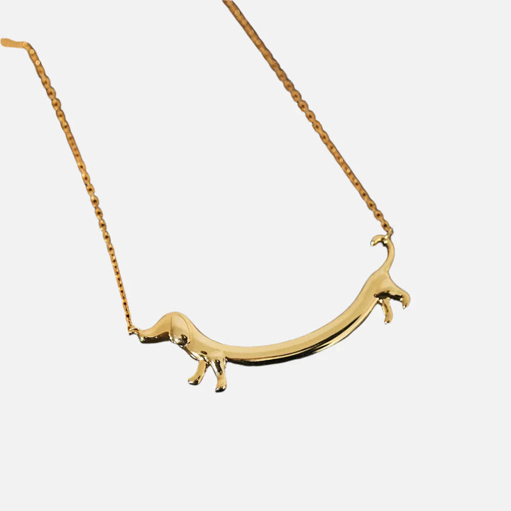 Collana con bassotto dorato