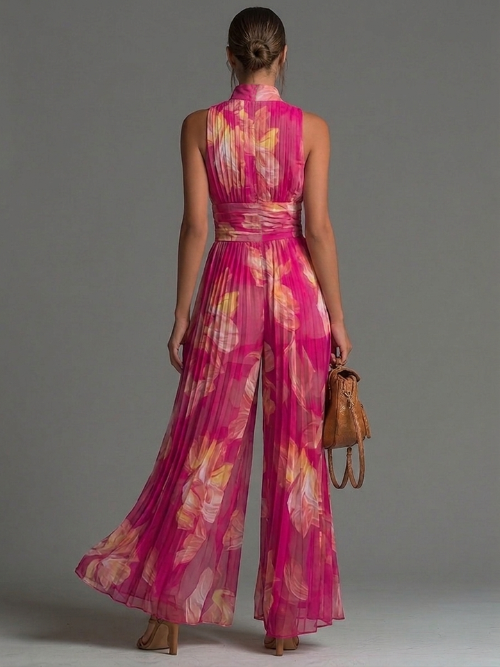 Leila | Tutina plissettata a fiori fucsia™