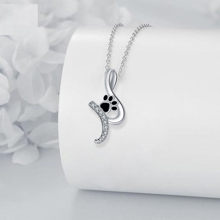 Collana con ciondolo a forma di impronta di zampa