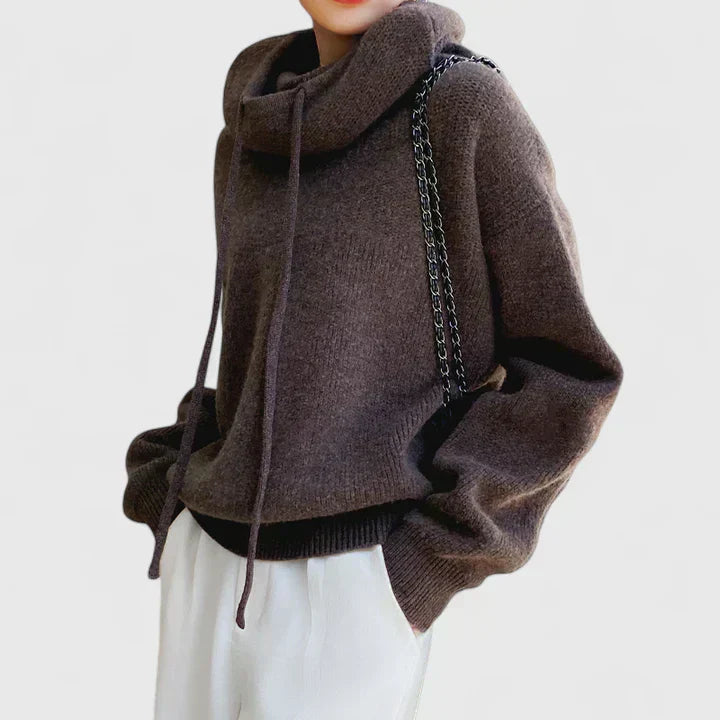 Marie | Maglione Cozy con Collo Alto e Cappuccio