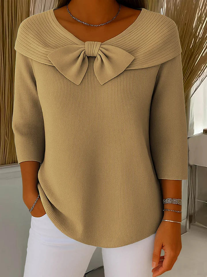 Clara | Maglia Elegante con Fiocco in Maglia Morbida