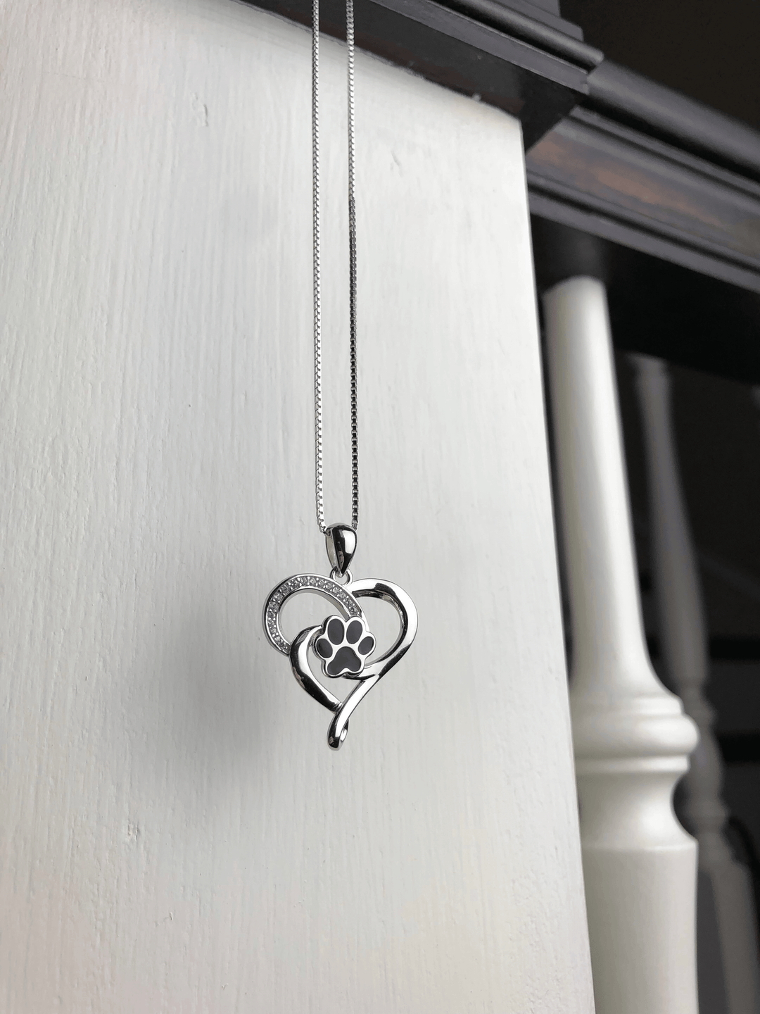 Collana Infinity in acciaio inossidabile con cuore e zampa