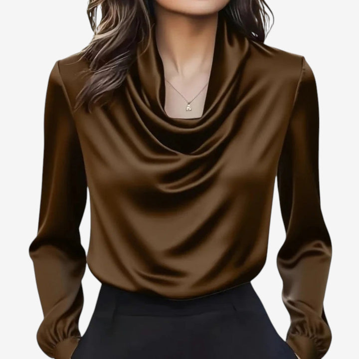 Katia™ Camicetta con colletto drappeggiato