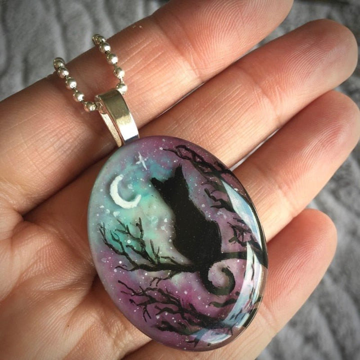 Collana con gatto “La notte stellata”